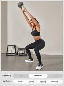 GLOWMODE Quadratausschnitt Sport-BH mittlerer Stütz, Laufen, Fitnessstudio, Training, Tägliches Tragen, schnelltrocknend, feuchtigkeitsableitend