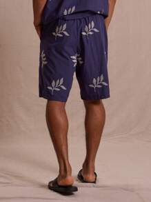 Musero Oversized Longline Patterned Shorts Only Spring Summer Vacation Easter Streetstyle Smart - Navy Blue - View 4