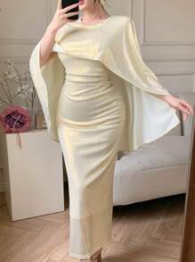 DAZY Summer New Elegant 2 In 1 Midi Dress For Women - Beige - View 1