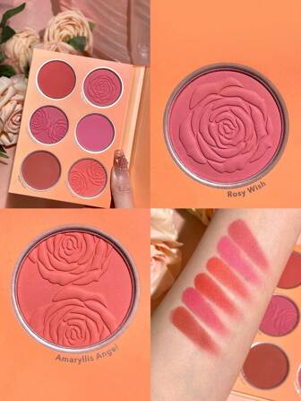 SHEGLAM Floral Flush Rouge-Palette, 6-Farbige Rouge-Palette In Gepresstem Puder, Hohe Pigmentierung, Lichtecht, Langanhaltend, NatüRlich Matt, Leichtes Rouge, , Weihnachten, Winter, Pink Rouge Abschluss Geburtstag Urlaub Sommer Herbst Autumn Y2K Schick Mode Frauen Make-Up Kosmetik Party Strand Reise Camping DraußEn Schule Campus Ausflug Festivals Dekoration Geschenk PräSent Rose MäDchen Cosplay Beste Farbe Charme AtmosphäRe