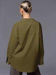 MUSERA Camisa grande con botones estilo "old money" para vacaciones de primavera, aeropuerto, vacaciones en la playa