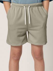 SUMWON 青少年男童超大款印花套装 夏季两件套休闲运动短袖T恤运动短裤 时尚街头风日常舒适套装