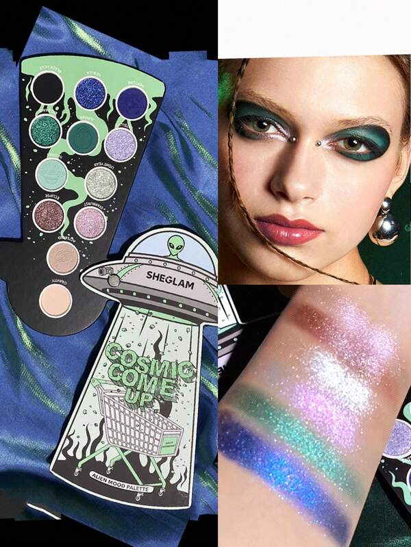 SHEGLAM Paleta Alien Mood 12 Culori Shimmer Matte Fard De Pleoape Fard De Pleoape De CrăCiun De De CrăCiun Y2K Color De Modă Uniform Pigmentat, Neted, Amestecabil Absolvire Zi De NașTere Vacanță Vară Toamnă Y2K Elegant Modă Femei Machiaj Cosmetice Petrecere Plajă CăLăTorie Camping ÎN Aer Liber ȘCoală Campus Excursie Festivaluri Decor Cadou Cadou Trandafir Fată Cosplay Cel Mai Bun Culoare Farmec Atmosferă