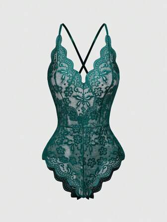Kawaii Body romantico e sexy con scollo a V in pizzo, volant e spalline regolabili
