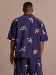 Musero Oversized Button Through Short Sleeve Shirt Only Spring Summer Vacation Easter Streetstyle Smart - Navy Blue - View 3