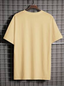 Manfinity Homme Camiseta de manga corta casual de hombre con estampado de eslogan, de verano