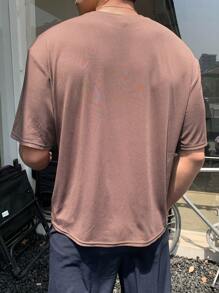 SHEIN Camiseta de manga corta casual para adolescentes varones, estilo deportivo punk rock colegial para uso diario, fiesta, festival de música, apta para primavera y verano
