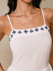 Poéselle 女士度假植物印花休闲连体裤 - 白色 - 查看 6