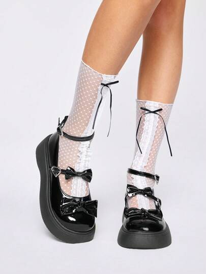 Kawaii Damen Schwarze Mary Jane Schuhe mit Riemen, Kette, Punk Rock Stil Nieten Plateau Y2K Gothic Keilabsatz Pumps, Halloween