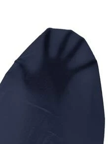 Easelle 女士休闲百搭海军蓝梭织直筒裤 - 藏蓝色 - 查看 9