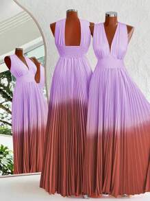 SHEIN Holidaya Vestido casual de mujer con estampado degradado