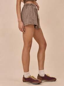 MUSERA Drawstring Waist Ribbed Washed Relaxed Fit Shorts Street Style Summer Tops 90s Airport Vacation The Book Shop Christmas