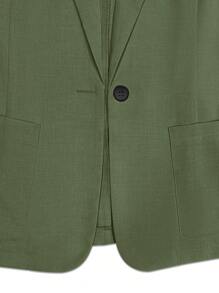 Franclia Casual Minimalist Solid Color Suit Jacket - Army Green - View 4
