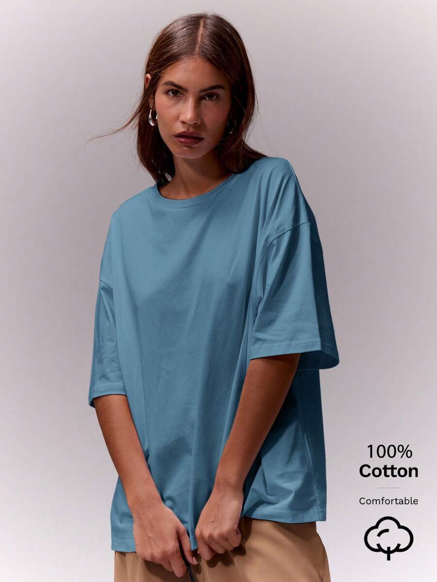 MUSERA Weicher, Oversized Rundhals T-Shirt Unisex für Flughafen, Urlaub, Herbst, Rückkehr zur Schule, Herbst und Winter