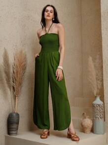 Uhlyne Casual & Fashionable Strapless With Pockets And Side Slit Green Shorts - Green - View 6