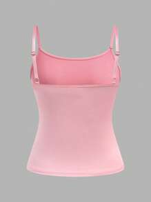 SHEIN 3 pièces/Set Hauts de camisole plissés décontractés tout-aller pour adolescentes, superposables et portables de manière polyvalente
