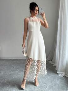 Chiquease 女士无袖直筒纹理连衣裙，优雅度假风格