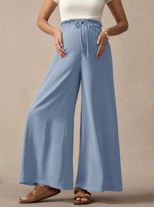 Boho Mama Pantalones casuales de cintura alta de unicolor para maternidad de vacaciones