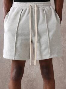 SUMWON Premium Drop Crotch Jogger Shorts Athletic Sweat Shorts Casual Loungewear Drawstring Waistband Elastic Cuff Modern Athletic Summer Spring Training Running Streetwear - Light Grey - View 6