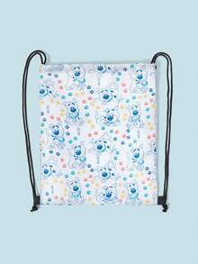 SCOOBY-DOO X SHEIN Cartoon Dog Pattern Drawstring Bag, Drawstring Backpack For Sports, Fitness, Travel, Swimming, Beach, Gym Workout Pack, Unisex For Men, Women, Girls, Boys, Fitness Accessories