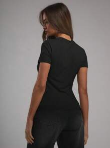 MUSERA Camiseta ajustada de manga corta de jersey suave, casual para el verano, la primavera, de vacaciones, para el aeropuerto