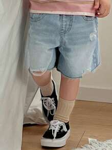 Hapijoa Pantaloncini di jeans strappati alla moda adatti per l'estate, per ragazzi giovani