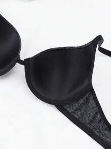 SHEIN 1 Áo ngực không dây trơn tối giản có đệm có thể tháo rời, thoải mái và nâng đỡ - màu đen - Xem 7