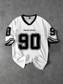 Manfinity Sporsity Men's Sporty Double-Sided Printed Casual T-Shirt