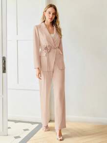 MOTF PREMIUM PRESS CREASE SLANT POCKET SUIT PANTS - Pink - View 5