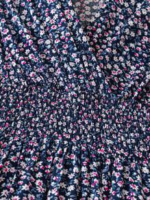 EMERY ROSE Women's Casual Short Sleeve Printed Dress, Random Design Maxi Women Outfit - Navy Blue - View 5