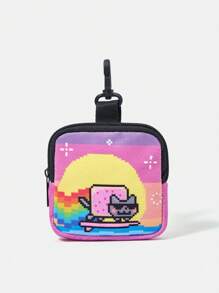Nyan Cat X SHEIN Multi-Function Coin Purse With Buckle & Zipper Pocket, Coin Organizer Pouch, Suitable For Both Men & Women - Multicolor - View 1