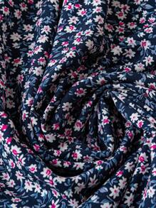 EMERY ROSE Women's Casual Short Sleeve Printed Dress, Random Design Maxi Women Outfit - Navy Blue - View 4