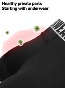 SHEIN 4-Piece Set Men's Contrast Binding Letter Print Boxer Briefs - Multicolor - View 5