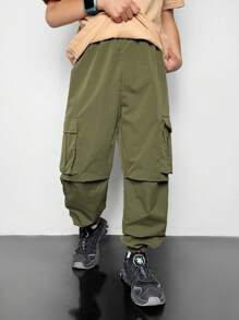 SHEIN Leap Crew 2pcs/Set Tween Boy Camouflage Pants - Multicolor - View 3