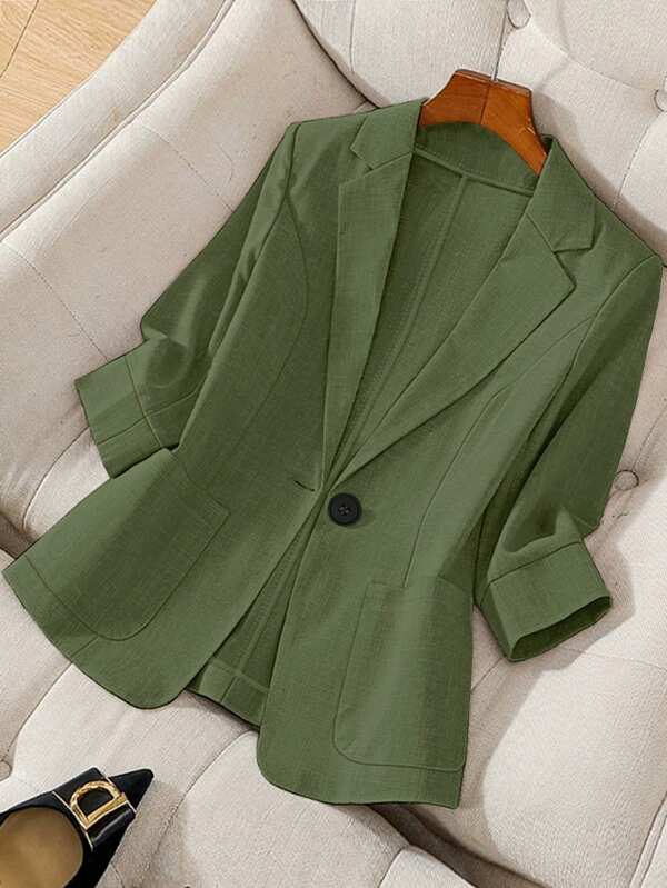 Franclia Casual Minimalist Solid Color Suit Jacket