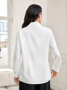 Modelyn Women's Commute Floral Embroidered Single Breasted Long Sleeve Shirt - Multicolor - View 4