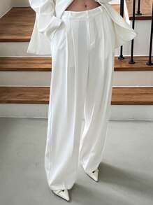 DAZY Women's White Loose Wide Leg Pants