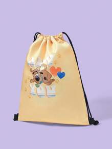 SCOOBY-DOO X SHEIN 狗狗印花抽绳背包，适合运动、健身、旅行、游泳、沙滩、健身房训练，男女通用 - 彩色 - 查看 4
