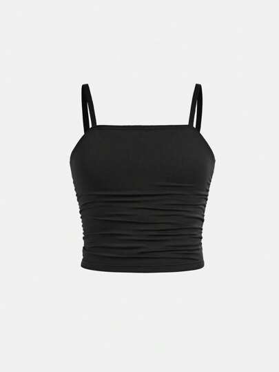 SHEIN Débardeur côtelé minimaliste et confortable pour les préadolescentes Dozemod