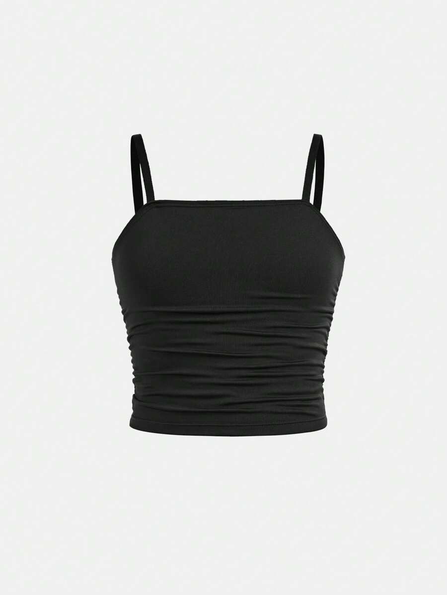 SHEIN Dozemod Tween Girls Minimalist Comfort Ruched Camisole