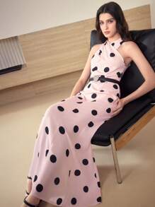 MOTF STUDIO POLKA DOT WRAP DRESS - Multicolor - View 1