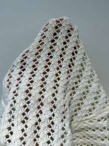 Selianne 女士镂空软绳针织套头衫，蝴蝶结，海滩风格 - 米色 - 查看 7