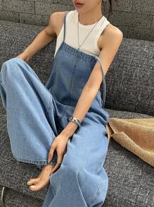 DAZY Women's Holiday Casual Denim Jumpsuit