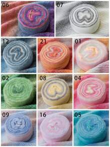 1Roll Premium Ombre Alpaca Yarn ,Mixed Colors- Soft Hand-Dyed Chunky Knitting Wool For Crochet Scarves Blankets - Multicolor - View 2