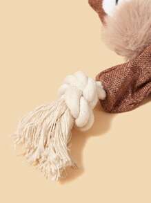 PETSIN 宠物毛绒填充动物松鼠狐狸形状玩偶带皱纹纸，可咀嚼和咬的玩偶，适合狗狗 - 彩色 - 查看 5