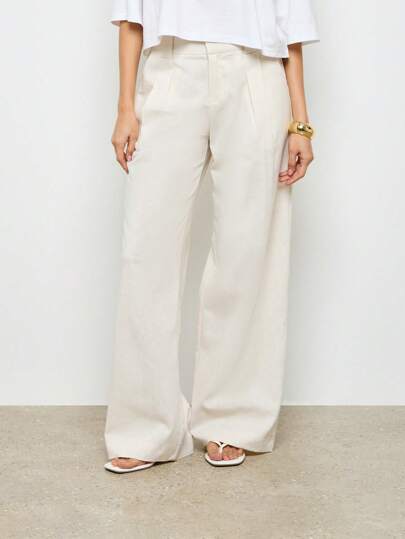 AiiRZ High Waist Pleat Tailored Trousers