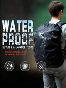 1pc Outdoor Mountaineering Waterproof Cover,Raincoat For Backpack Outdoor ,Double Shoulder Dust Cover, Portable Collapsible Large Capacity Clamshell Bag, Hiking Backpack