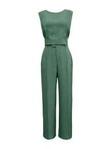 INAWLY Conjunto de dos piezas de camiseta y pantalones de unicolor para mujer, informal para primavera/verano