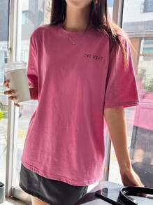 DAZY Letter Graphic Tee Oversized T-Shirt