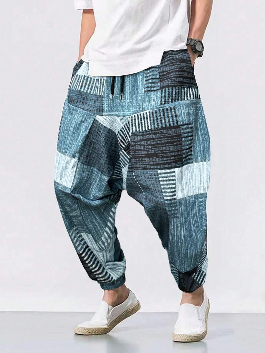 Manfinity Hypemode Quần Harem rộng rãi thoải mái cho nam có họa tiết kẻ caro, phong cách Hiphop - Nhiều màu - Xem 1